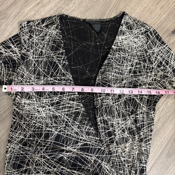 The Limited Sz S Black White String Line Wrap Dress Long Sleeve V Neck Career - Picture 10 of 11